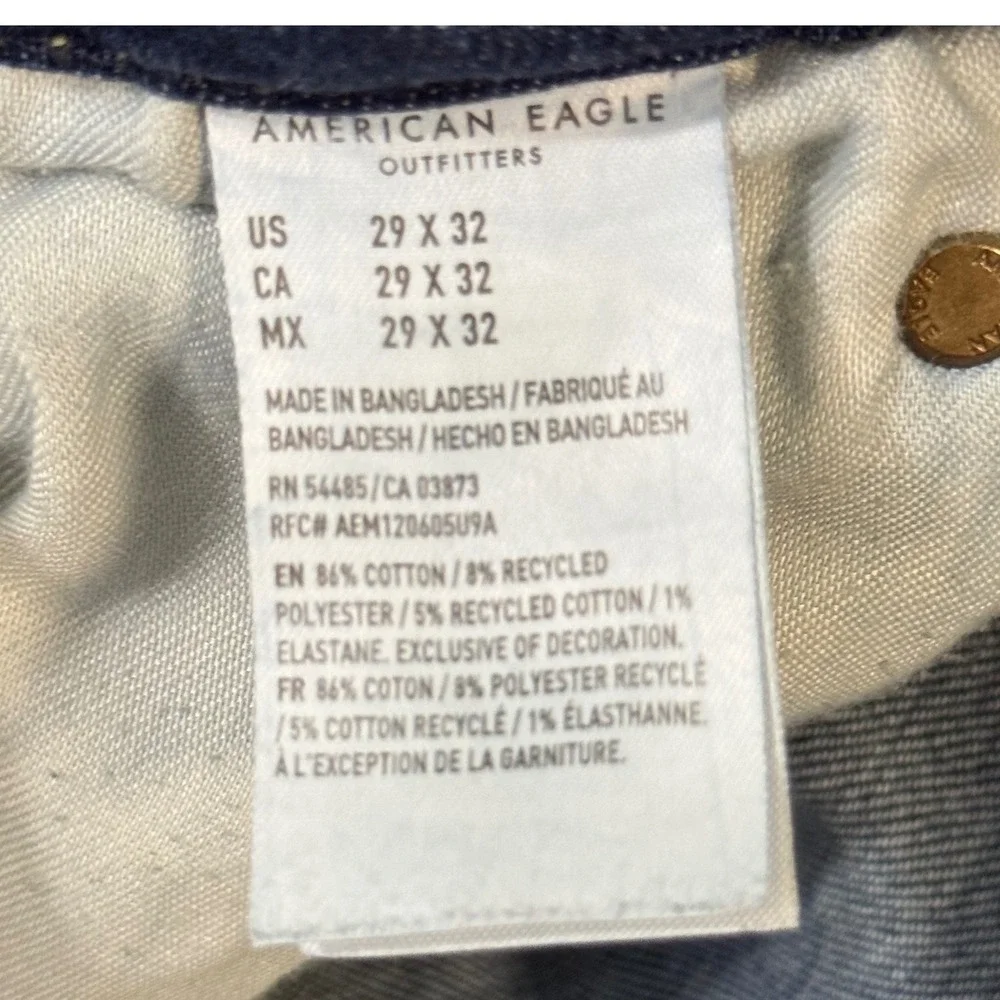 American Eagle Airflex+ Slim Straight Jeans Mens 29x32 Blue Denim Stretch